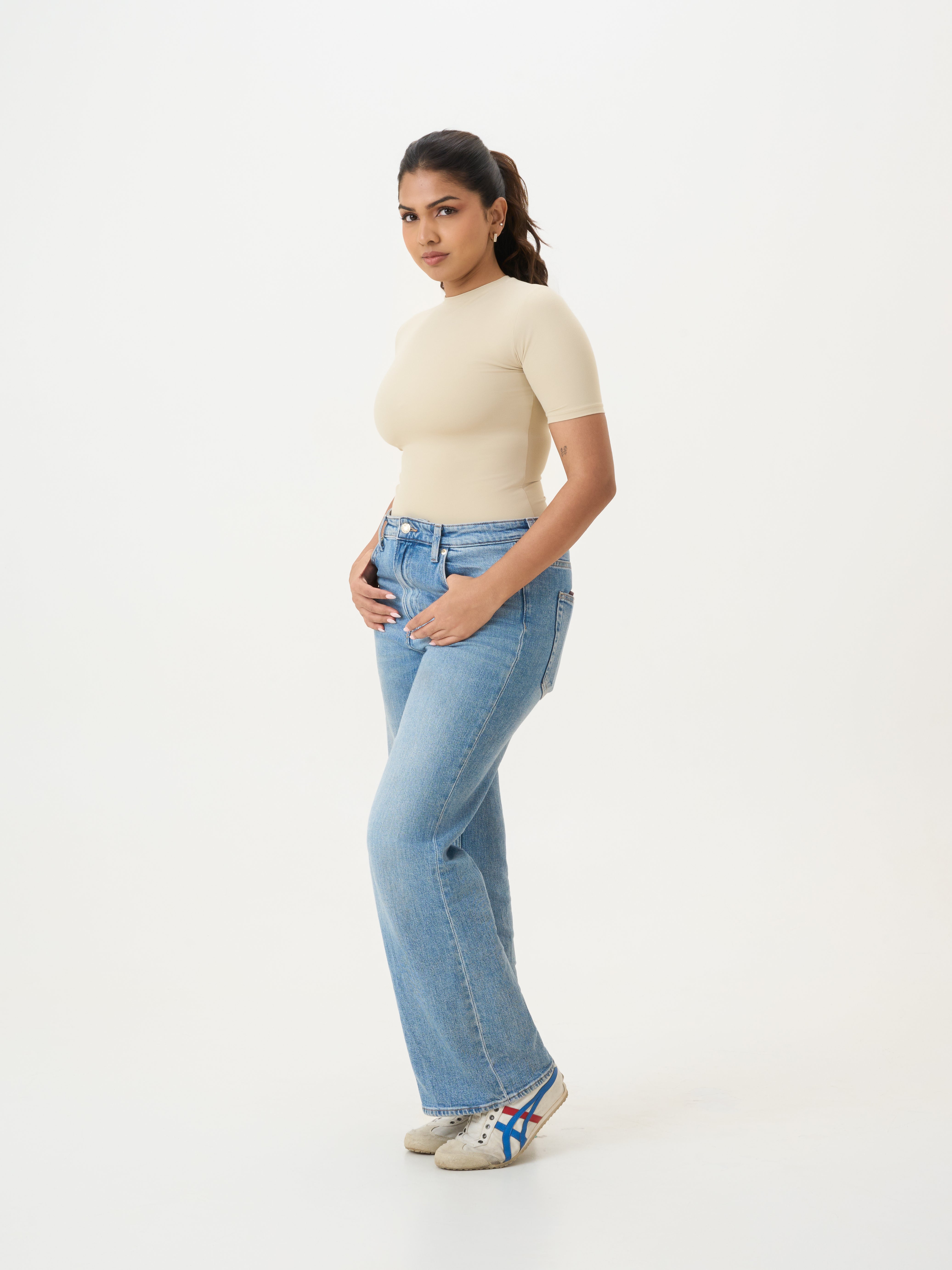 Crew Neck Short Sleeve Top