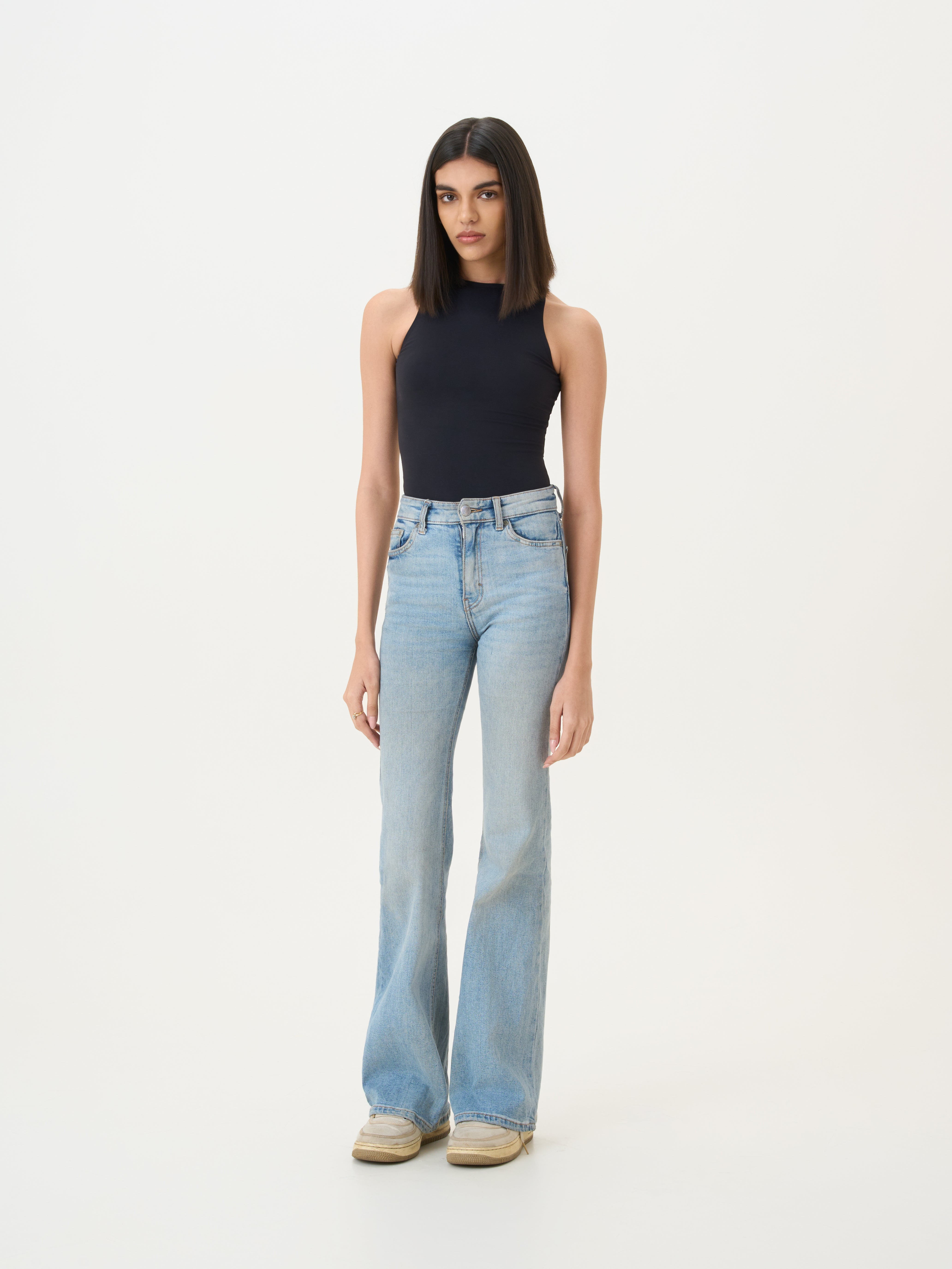 High Neck Sleeveless Sculpt Top